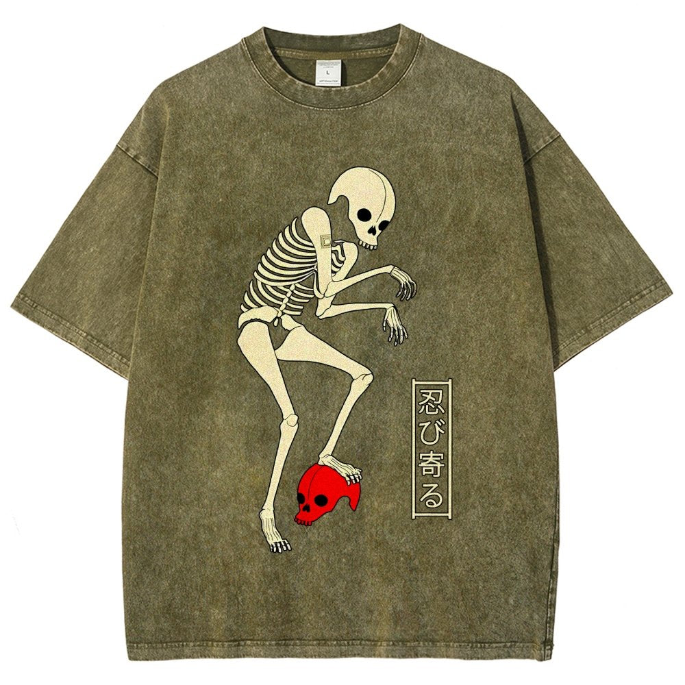 Creep Skull Vintage Distressed T-shirt
