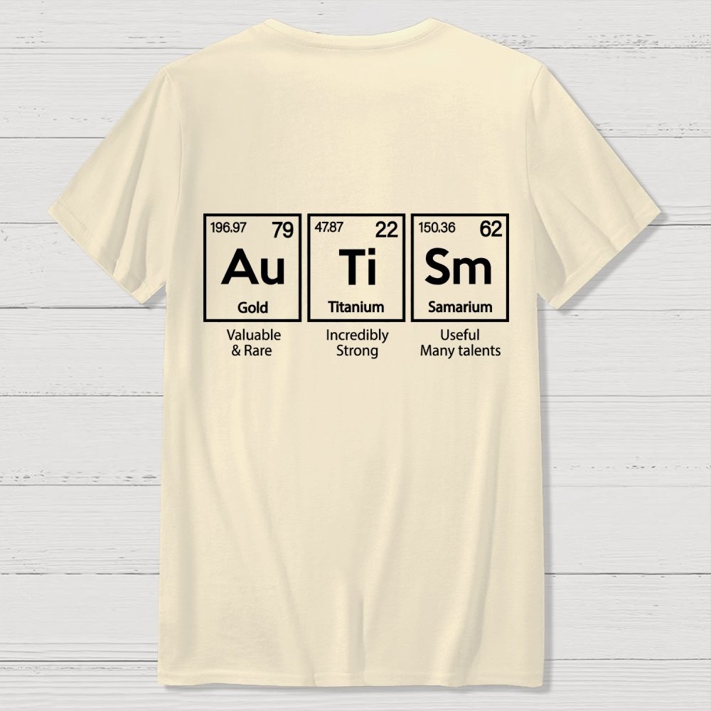 Autism Awareness Elements Periodic Back Printing Geek T-Shirt