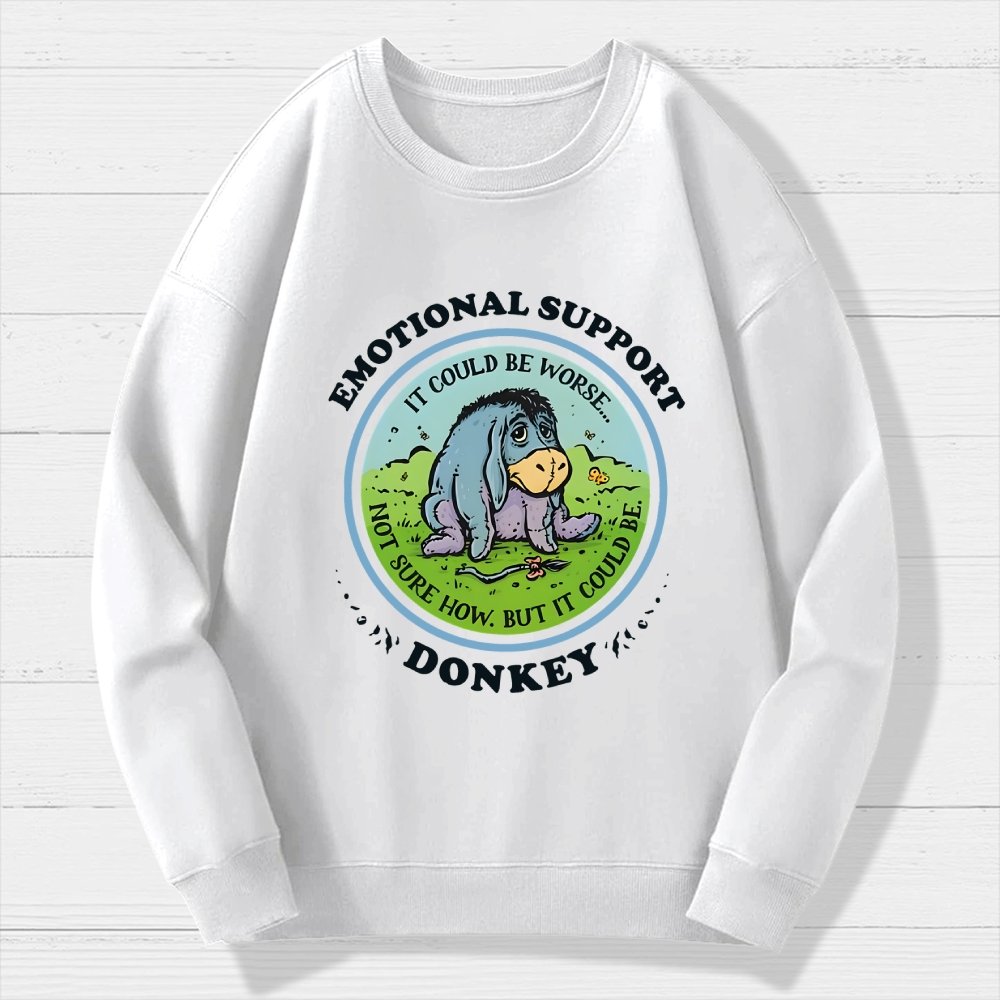 Emotional Support Donkey Geek Cotton Sweatshirt