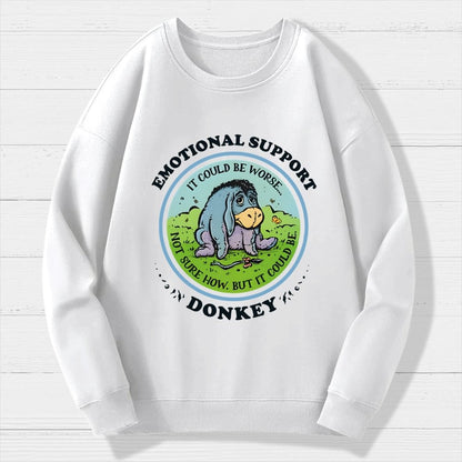 Emotional Support Donkey Geek Cotton Sweatshirt