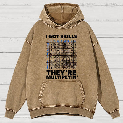 Math Got Skills Multiplying Vintage Distressed Hoodie