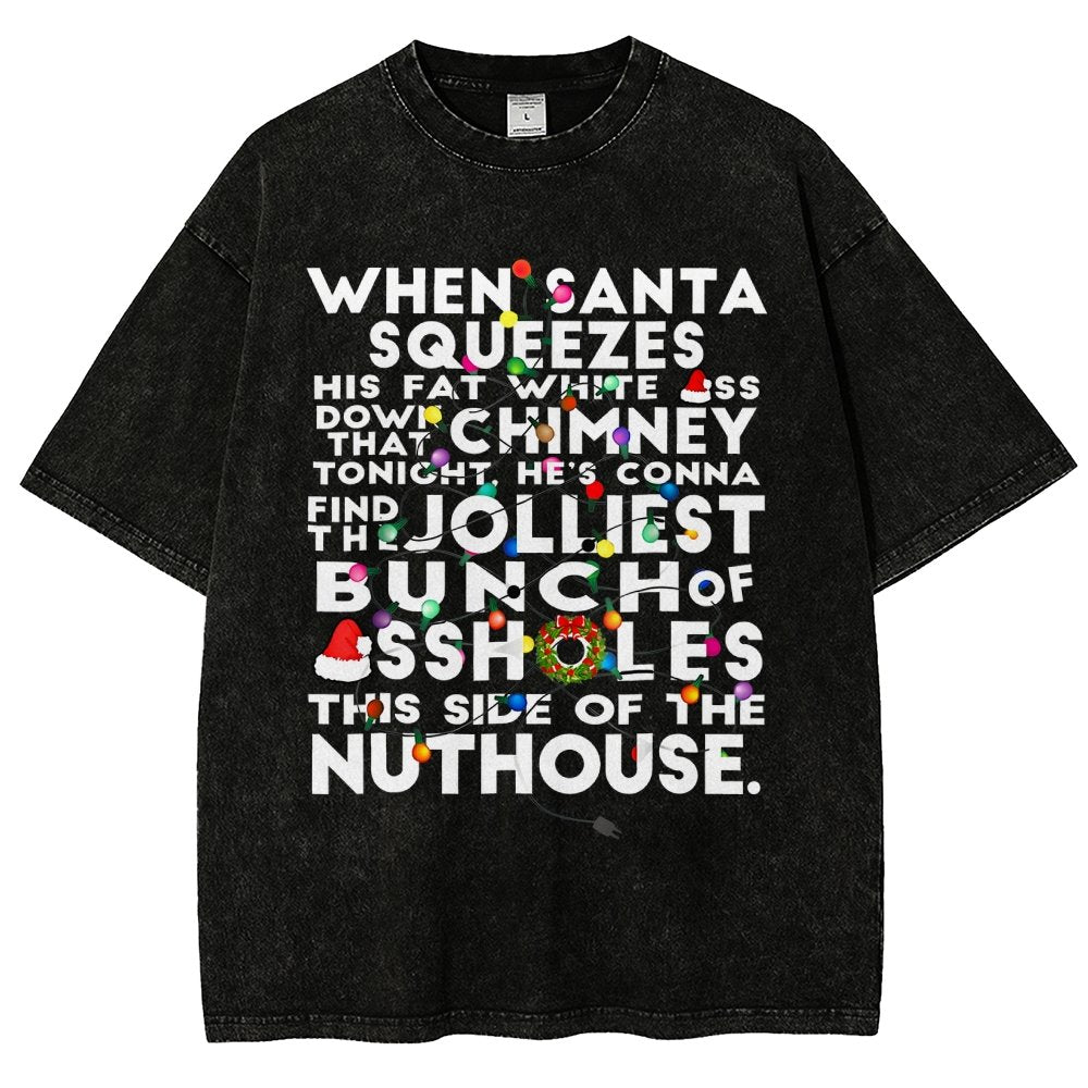 Christmas Vacation Jolly Group Vintage Distressed T-shirt