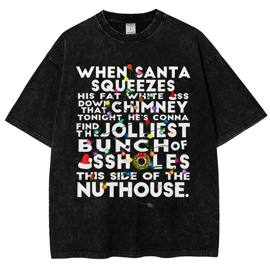 Christmas Vacation Jolly Group Vintage Distressed T-shirt