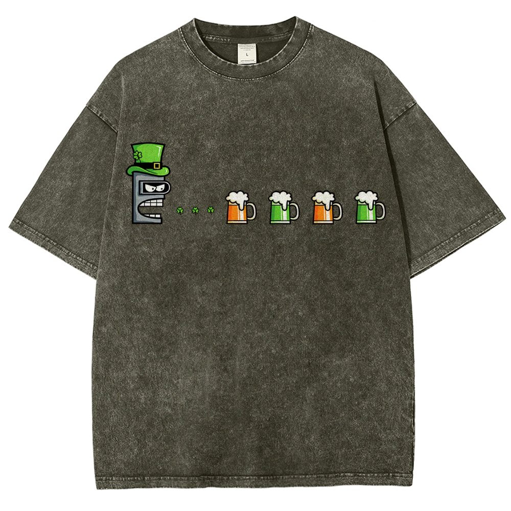 St. Patty’s Robot Vintage Distressed T-shirt