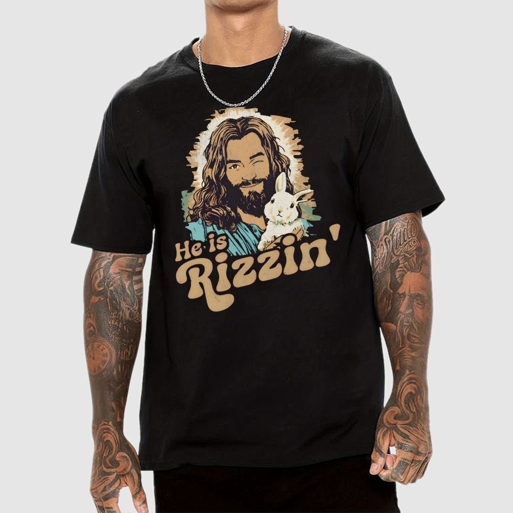 He Is Rizzin' Easter Geek T-Shirt