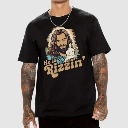 He Is Rizzin' Easter Geek T-Shirt