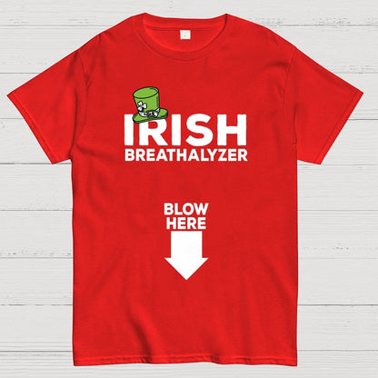 Irish Breathalyzer Blow here Funny St Patrick's Geek T-Shirt