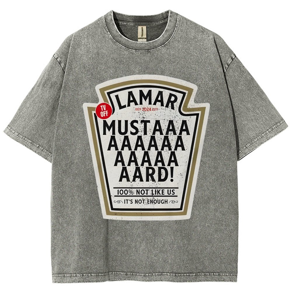 Lamar Mustard TV Off Essential Vintage Distressed T-shirt