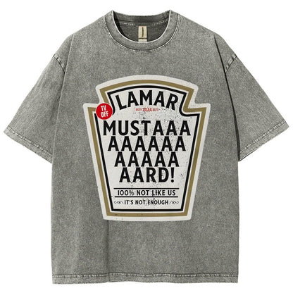 Lamar Mustard TV Off Essential Vintage Distressed T-shirt