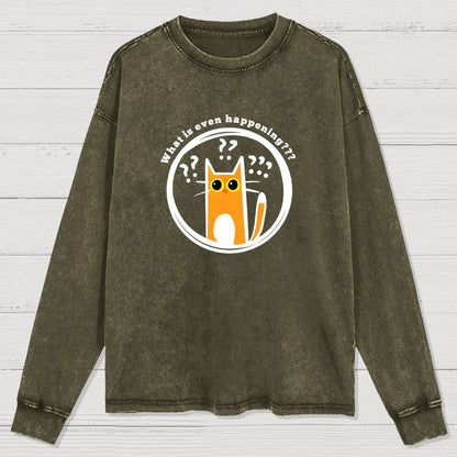 What Is Even Happening Washed Long Sleeve Tee