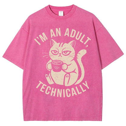 I'm an adult technically Vintage Distressed T-shirt