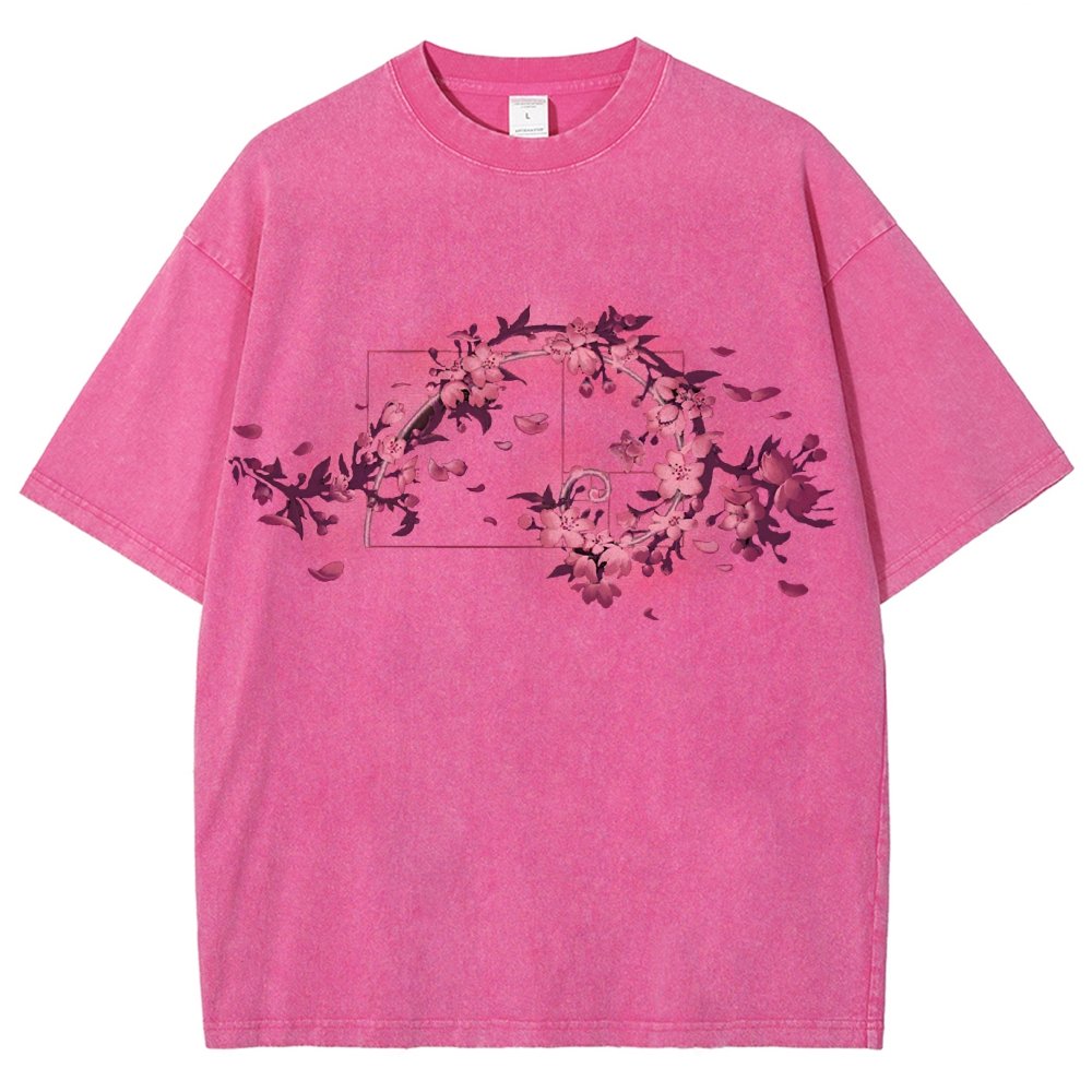 Golden Sakura Season Vintage Distressed T-shirt
