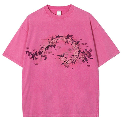 Golden Sakura Season Vintage Distressed T-shirt