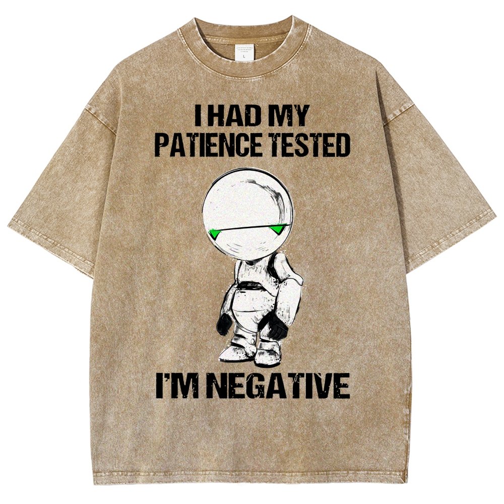 I Had My Patience Tested I'm Negative Vintage Distressed T-shirt