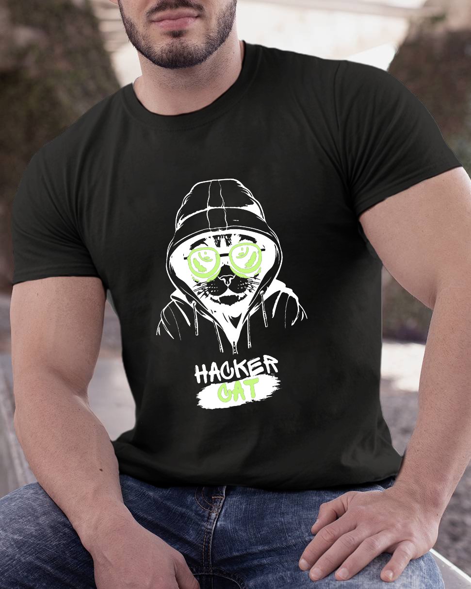 Hacker Cat Geeky T-Shirt
