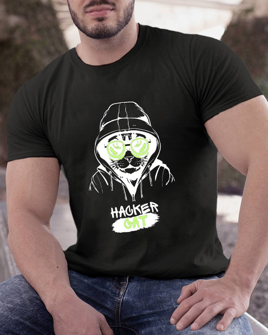 Hacker Cat Geeky T-Shirt