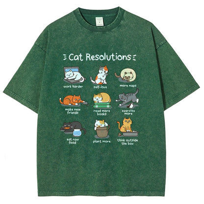 Cat Resolutions Vintage Distressed T-shirt