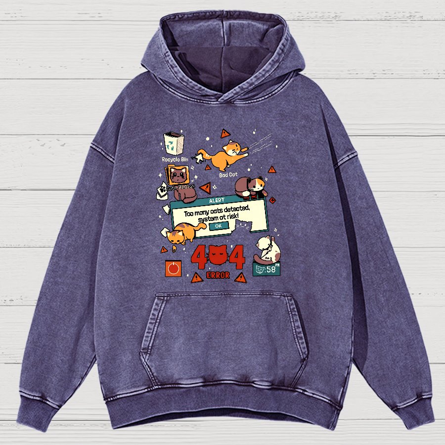 Too Many Cats Alert Vintage Distressed Hoodie