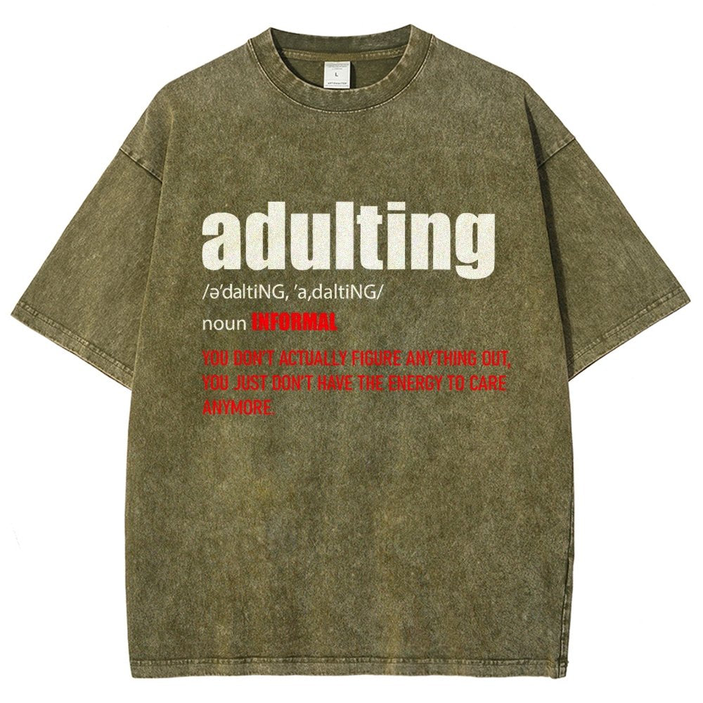 ADULTING Vintage Distressed T-shirt