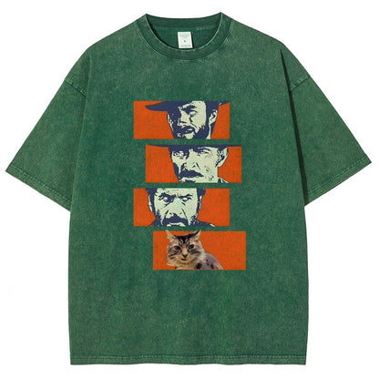 Buono Brutto Cattivo And Cat Vintage Distressed T-shirt