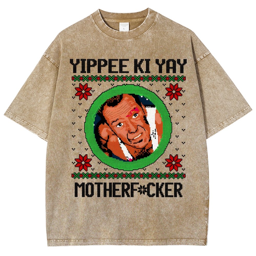 Yippee Ki Yay Motherf Cker Vintage Distressed T-shirt