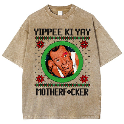 Yippee Ki Yay Motherf Cker Vintage Distressed T-shirt