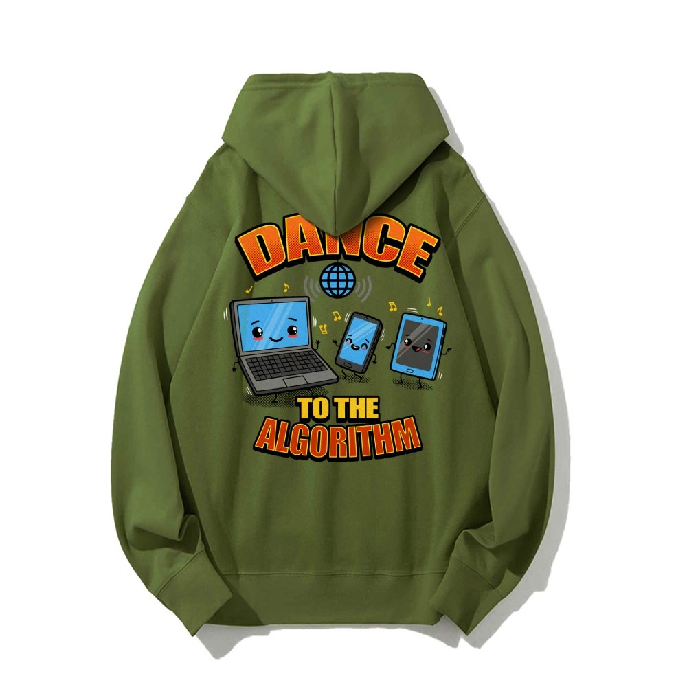 Dance To The Algorithm Funny Printed Back Unisex Cotton Hoodie