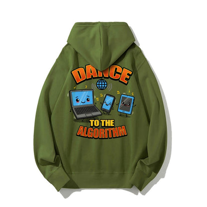 Dance To The Algorithm Funny Printed Back Unisex Cotton Hoodie