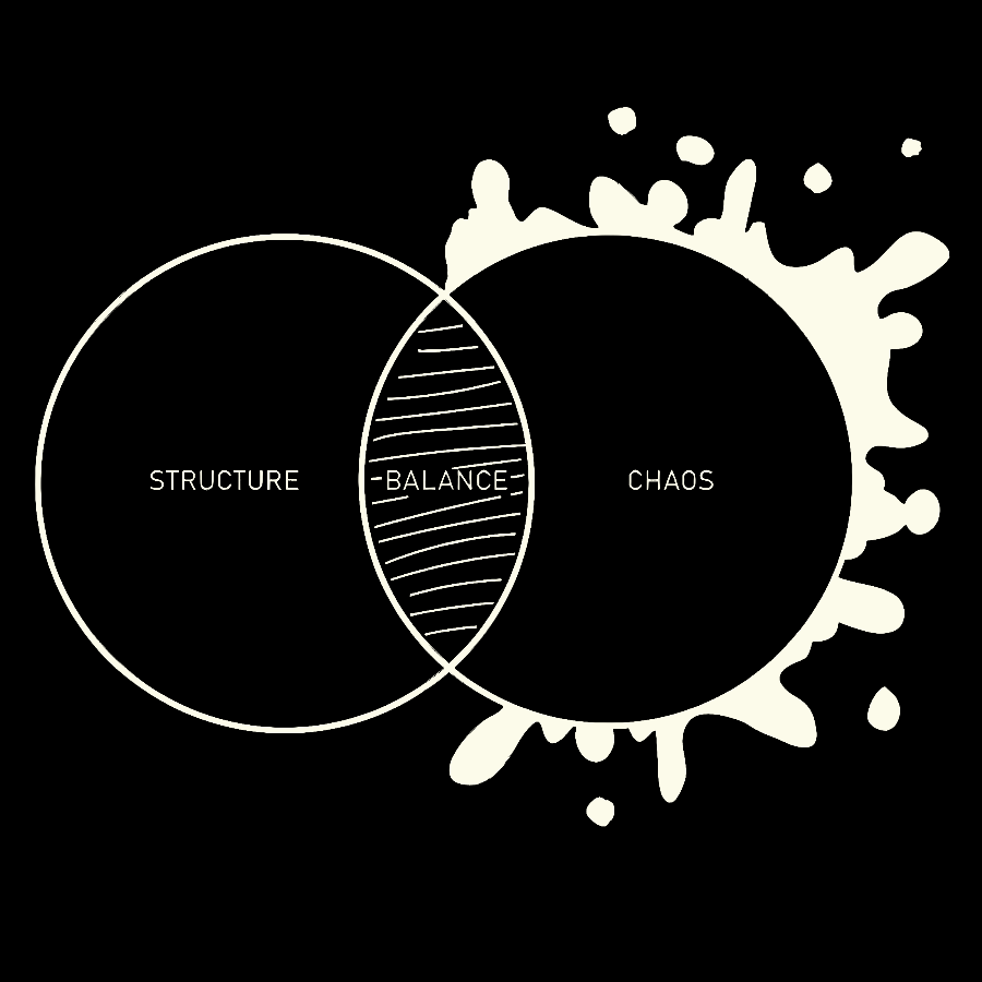 Balance Between Structure and Chaos Geeky T-Shirt