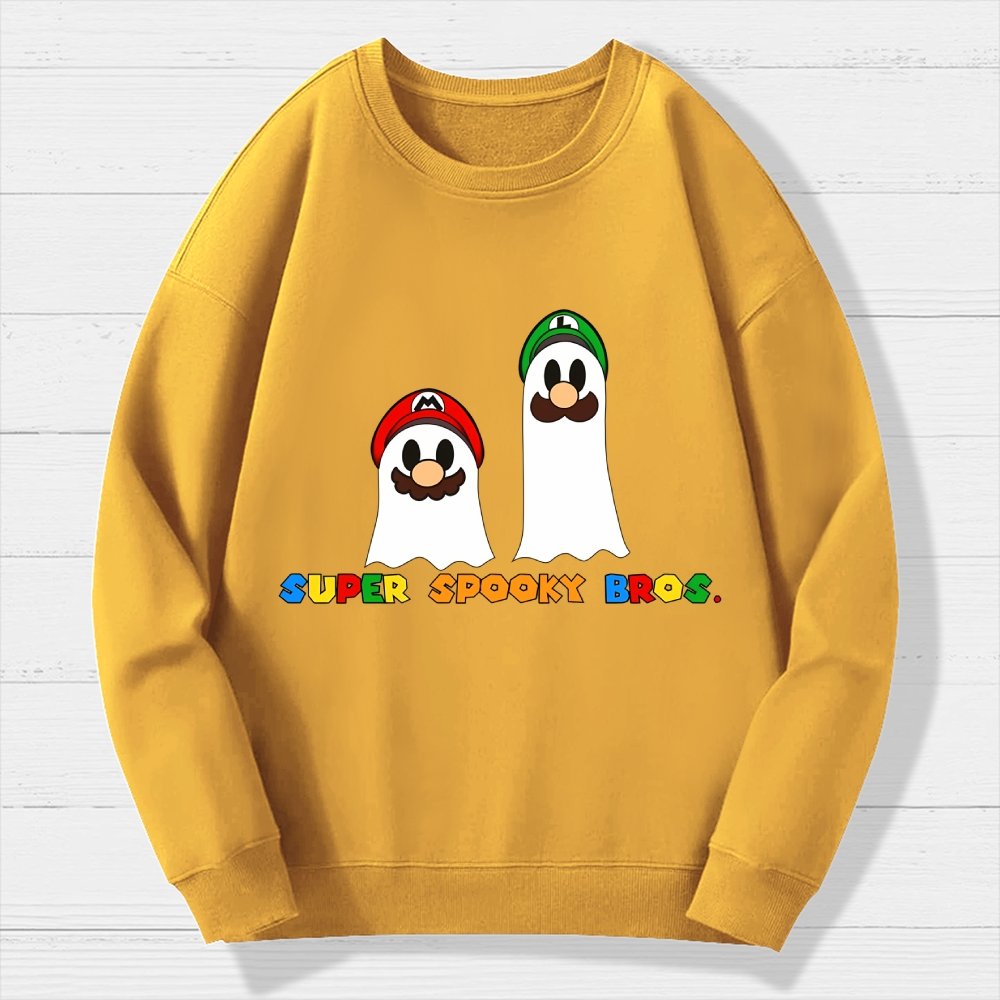Retro Gamer Brother Ghosts Geek Cotton Sweatshirt