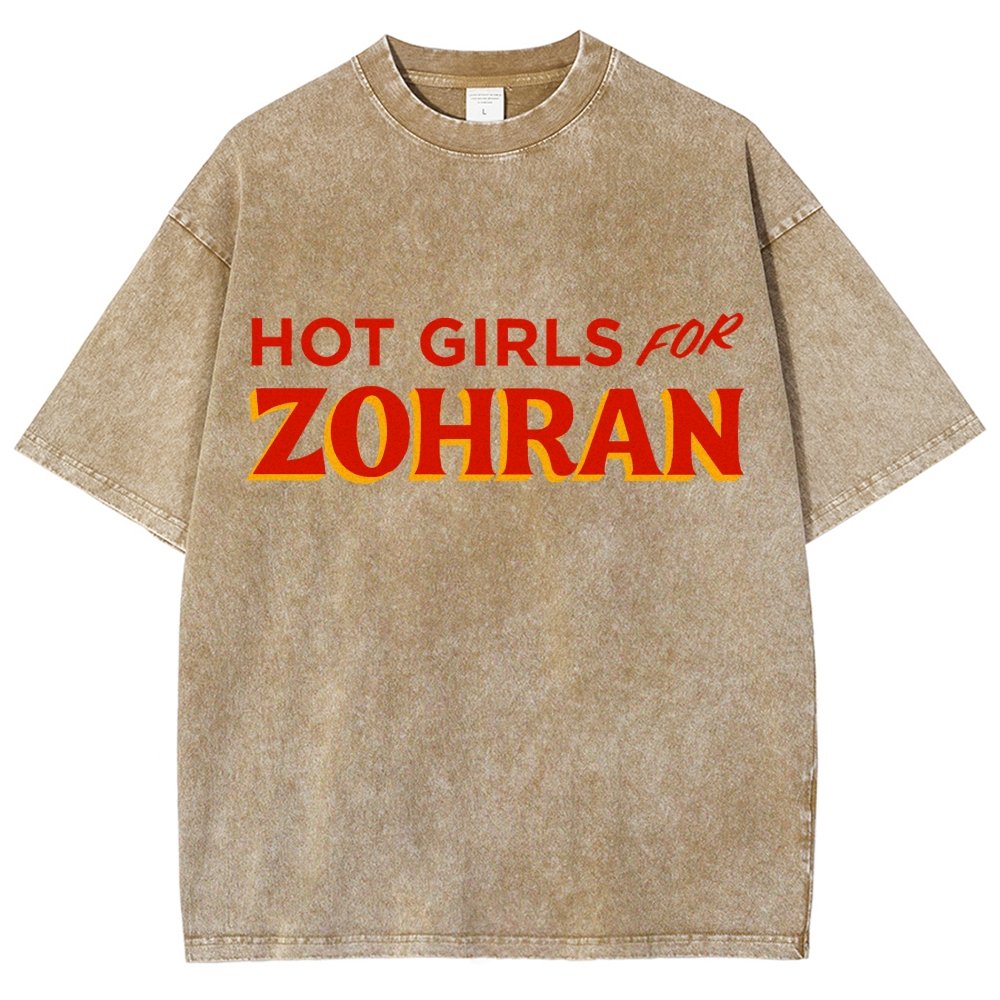 Hot Girls For Zohran Vintage Distressed T-shirt