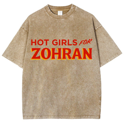 Hot Girls For Zohran Vintage Distressed T-shirt