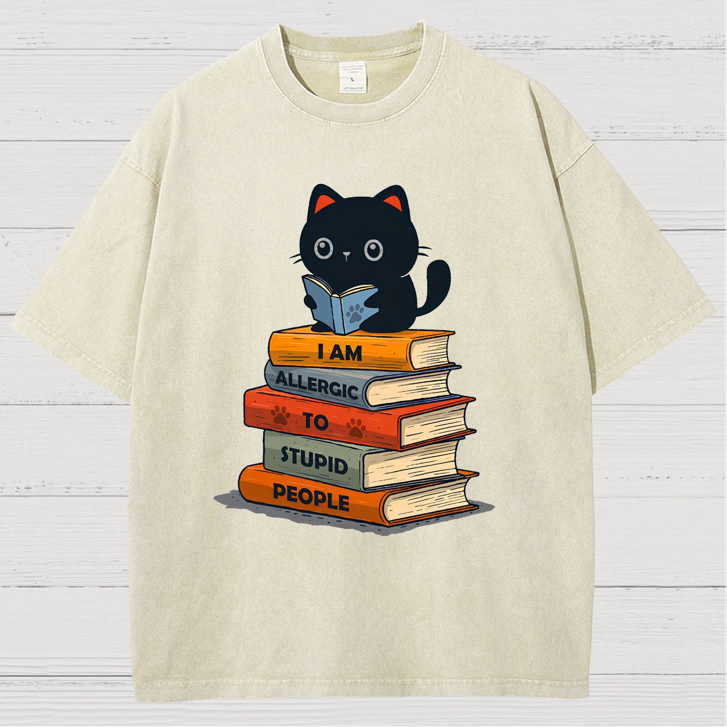 Allergic To Stupid People. Sarcasm Vintage Distressed T-shirt