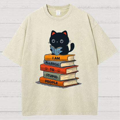 Allergic To Stupid People. Sarcasm Vintage Distressed T-shirt