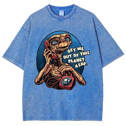 Phone Call to space Vintage Distressed T-shirt