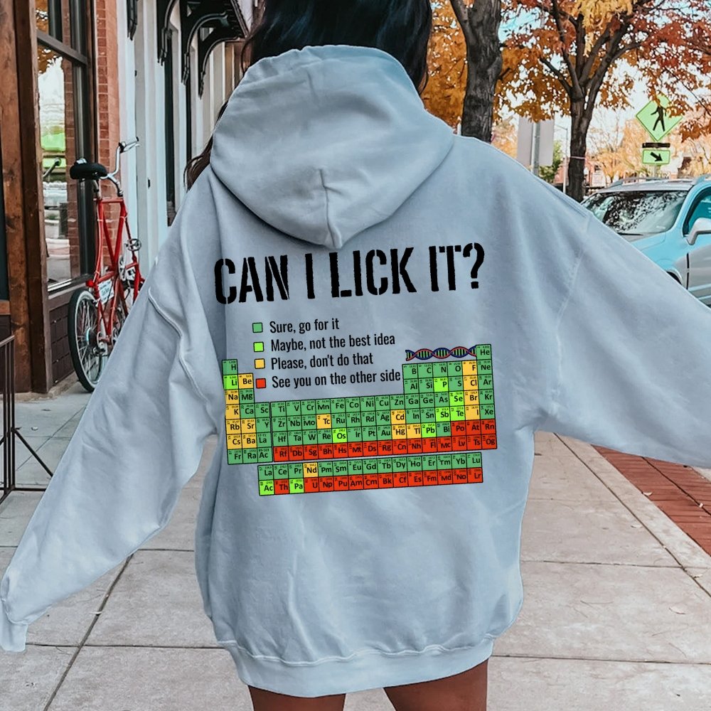 Can I Lick It Printed Back Unisex Cotton Hoodie