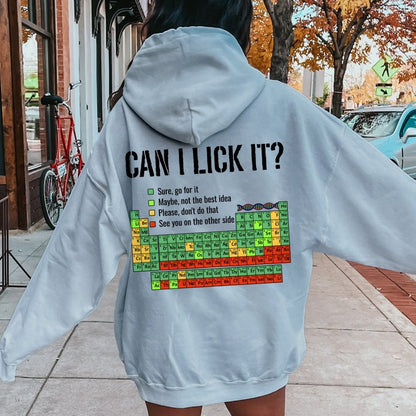 Can I Lick It Printed Back Unisex Cotton Hoodie