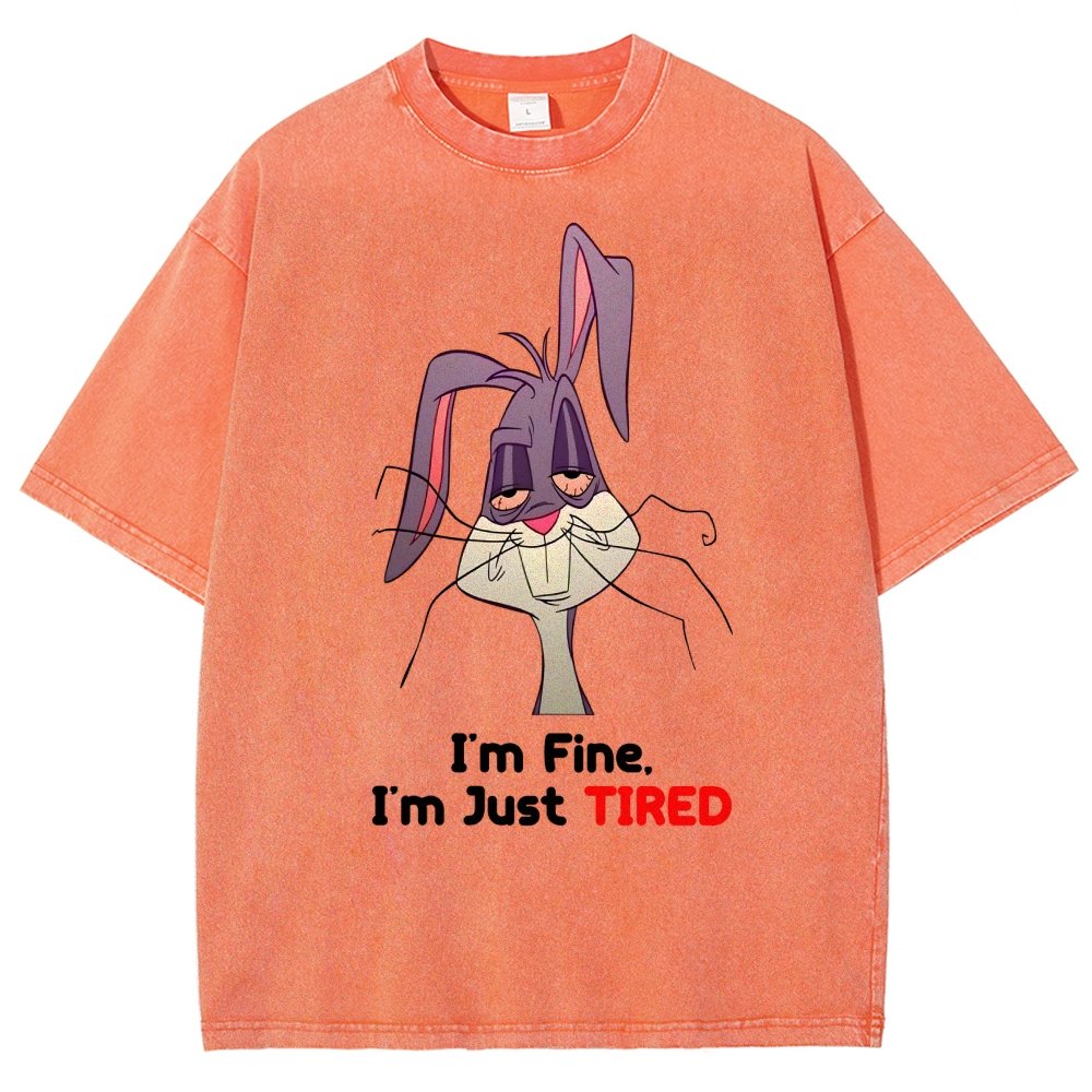 I'm Fine I'm Just Tired Vintage Distressed T-shirt