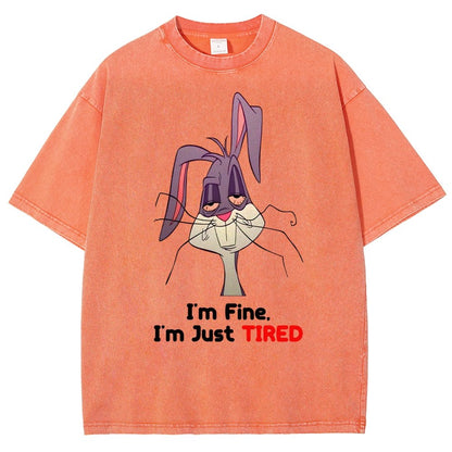 I'm Fine I'm Just Tired Vintage Distressed T-shirt