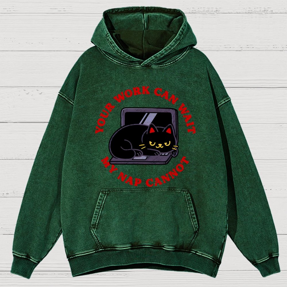 Work Can Wait Nap Cannot Vintage Distressed Hoodie