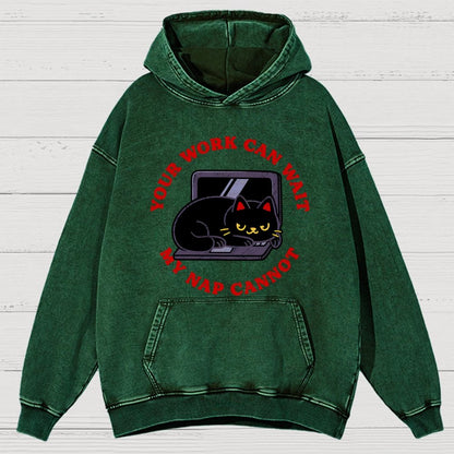 Work Can Wait Nap Cannot Vintage Distressed Hoodie
