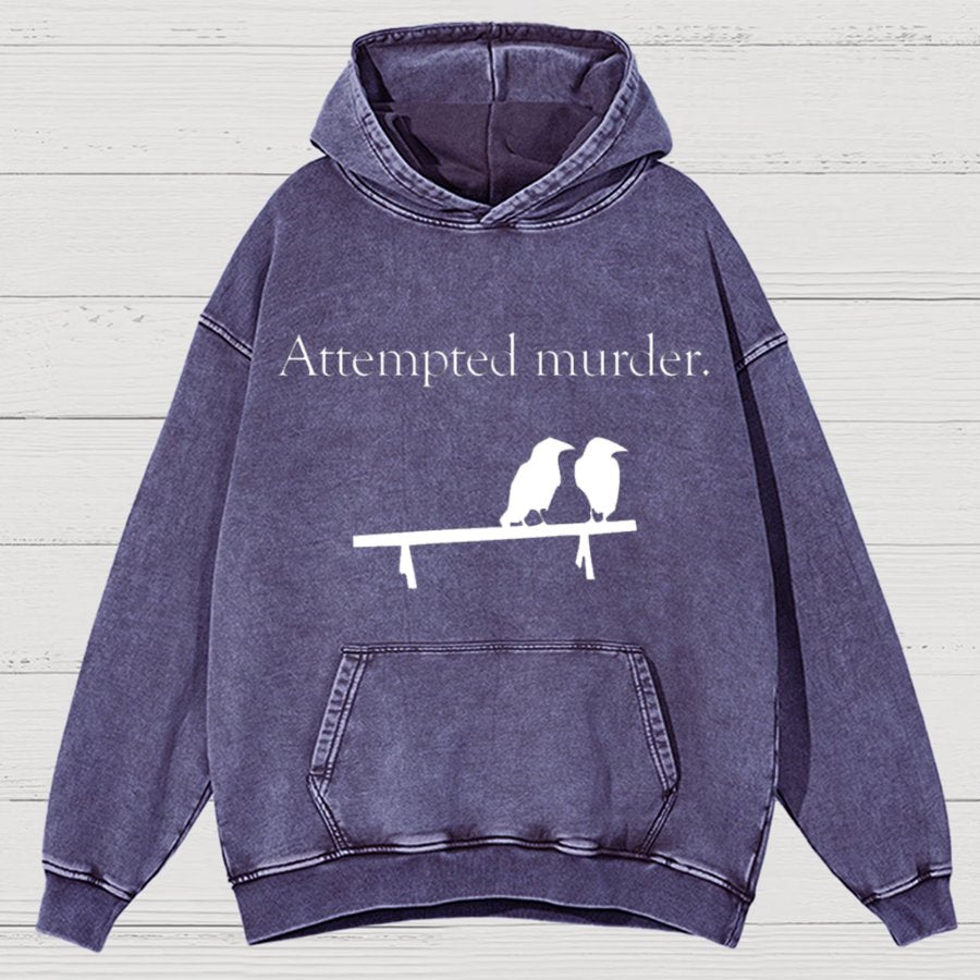 Attempted Murder Vintage Distressed Hoodie