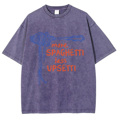 More Spaghetti Less Upsetti  Vintage Distressed T-shirt