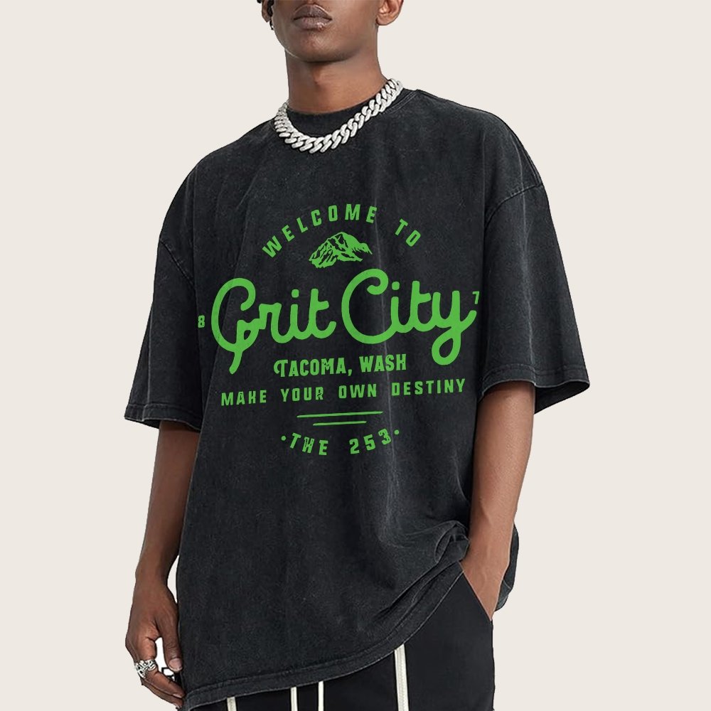 Grit City Tacoma Washington Vintage Distressed T-shirt