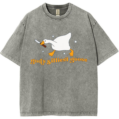 Goose Shirt God's Silliest Goose - Funny Vintage Distressed T-shirt