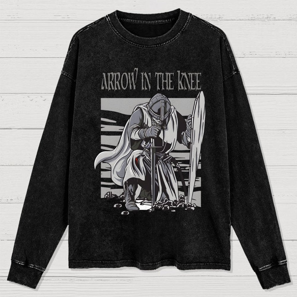 Arrow To The Knee Washed Long Sleeve Tee