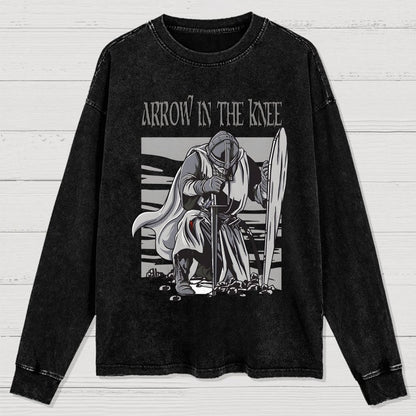 Arrow To The Knee Washed Long Sleeve Tee