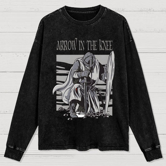 Arrow To The Knee Washed Long Sleeve Tee