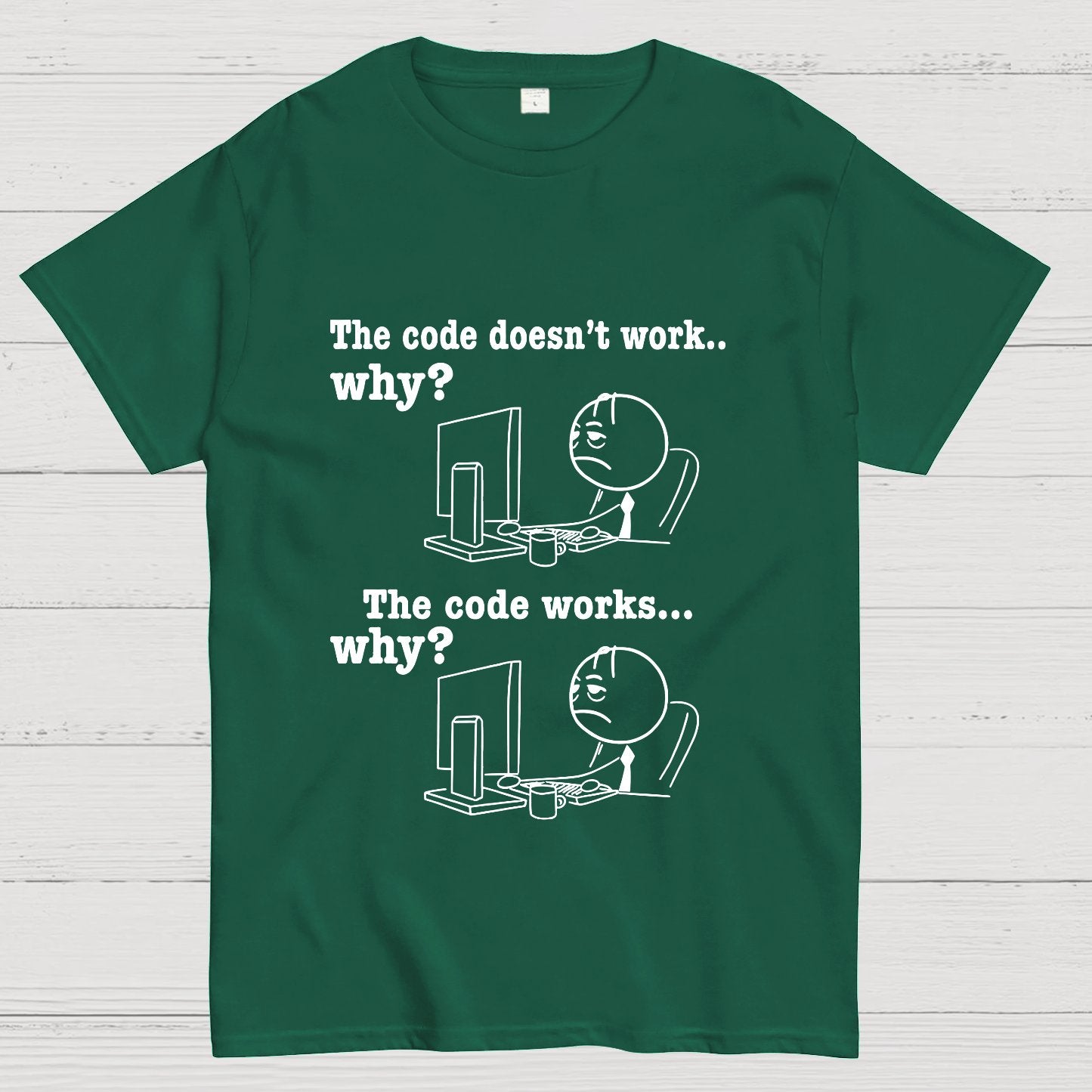 Programmer The Code Doesn't Work Why The Code Works Why Funny T-Shirt