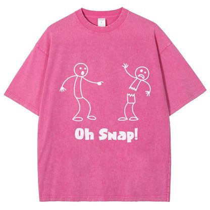 Oh Snap Funny Stick Figure Slogan Saying Vintage Distressed T-shirt